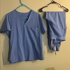 Figs Light Blue Medical Scrub Set